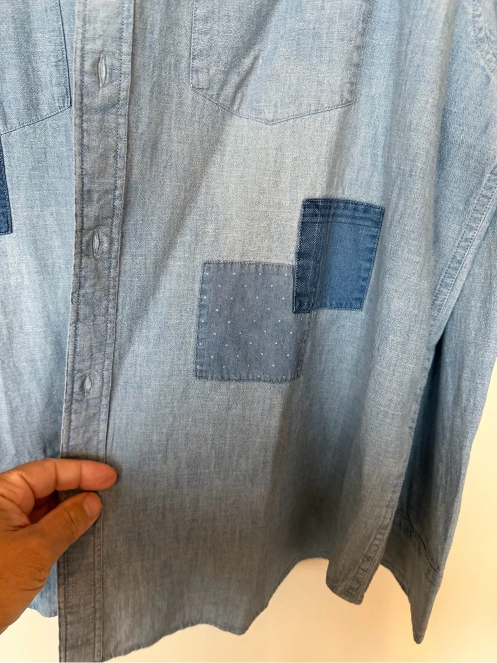 Banana Republic Light Blue Denim Patch Pocket Shirt Jacket